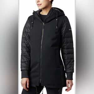 COLUMBIA Black Hooded Jacket with Quilted Sleeves